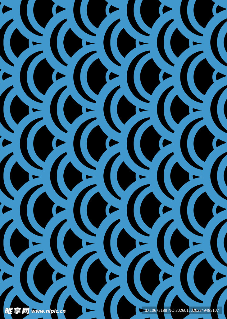 蓝色镂空波纹图案纹理