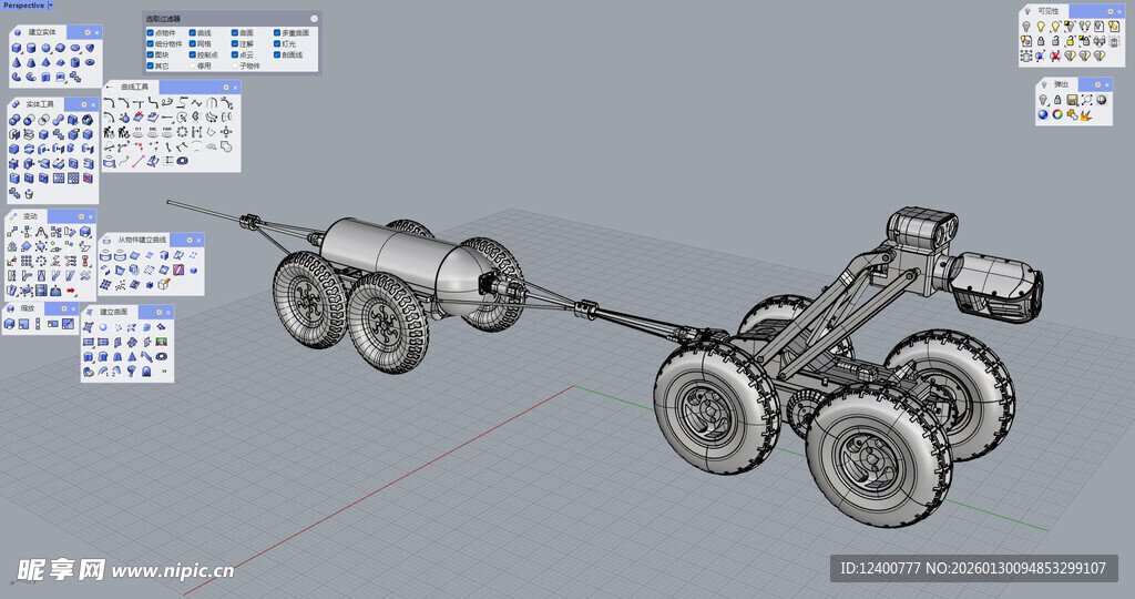 四轮机械结构设计模型