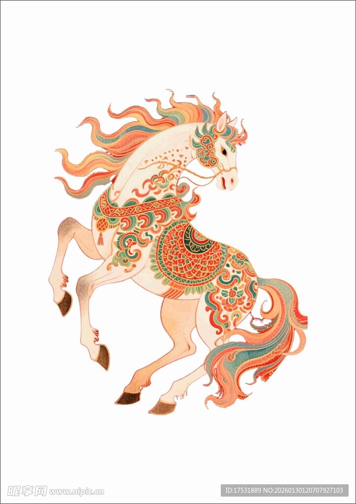 马年传统国风骏马素材