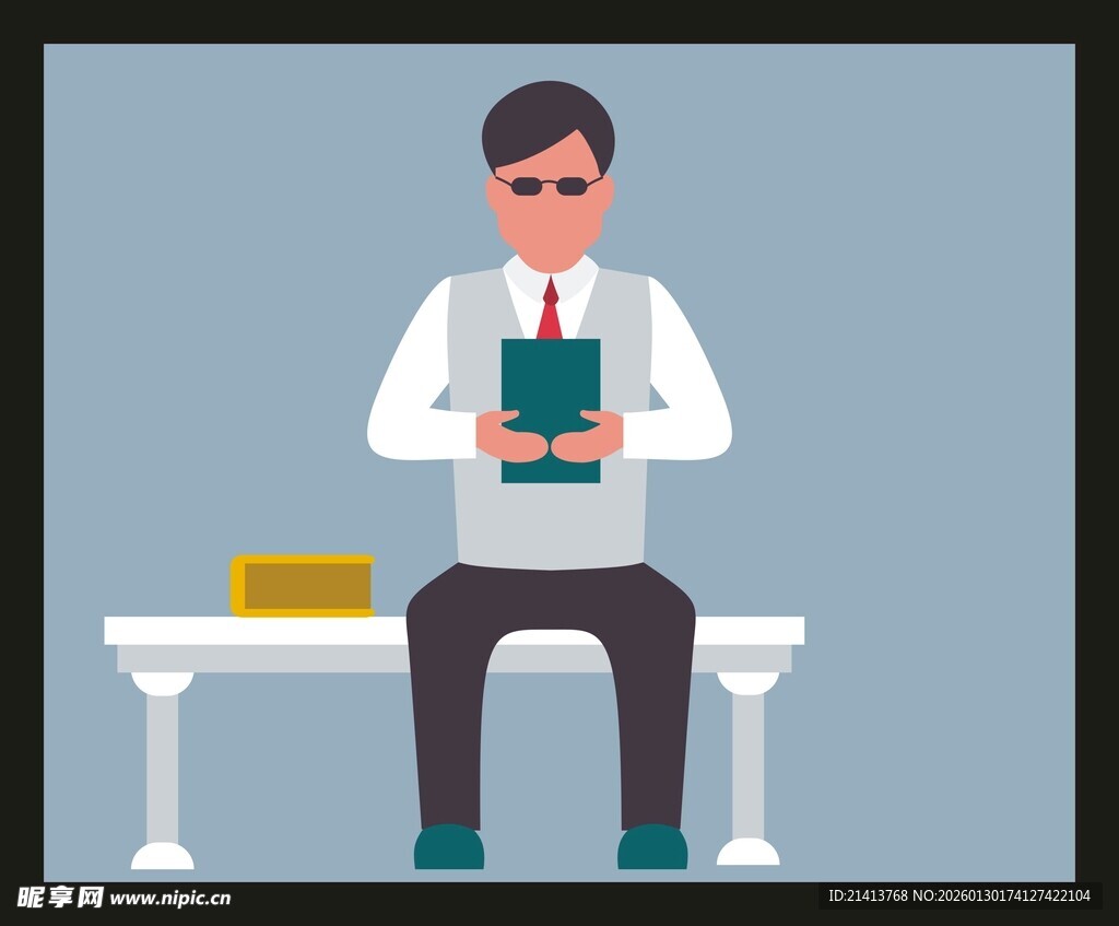 男子坐着专注阅读书籍