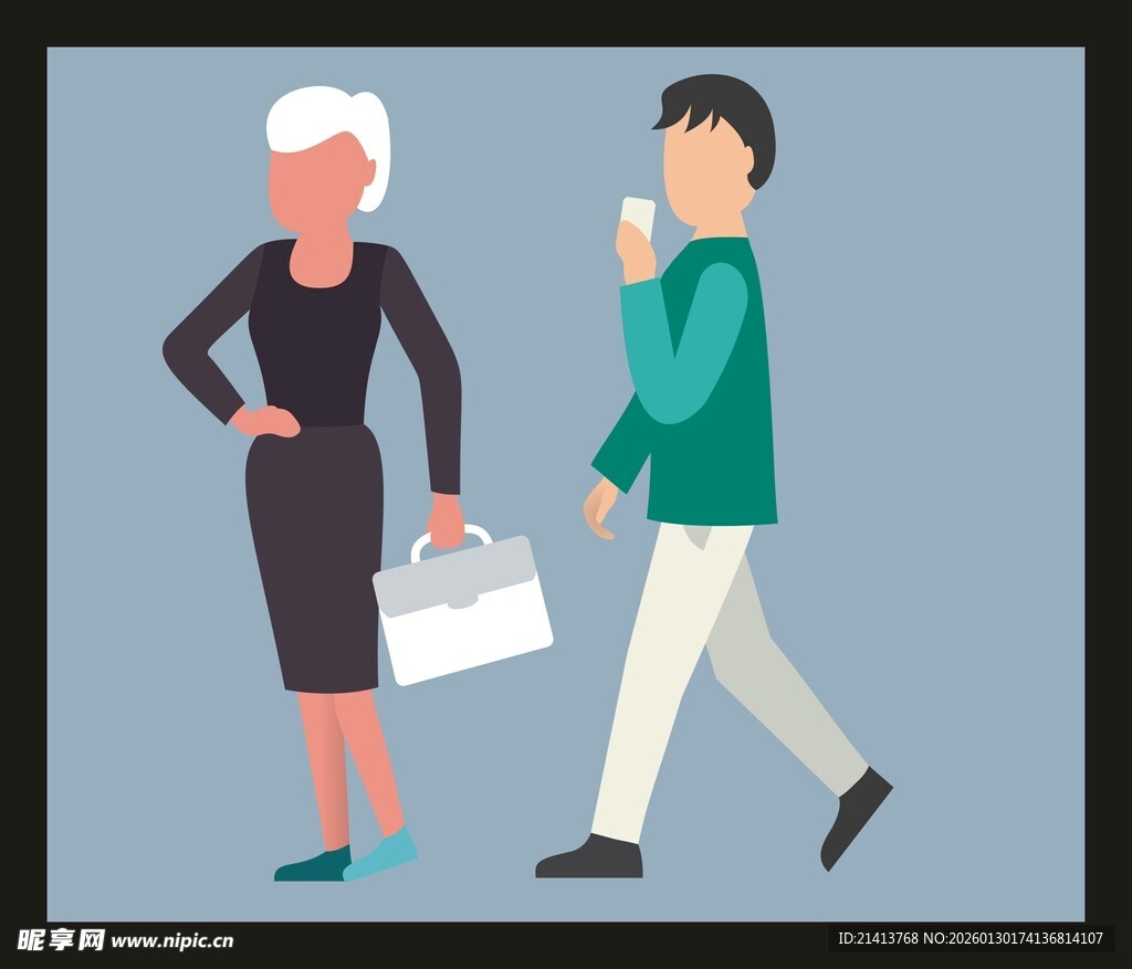 商务人士街头相遇场景