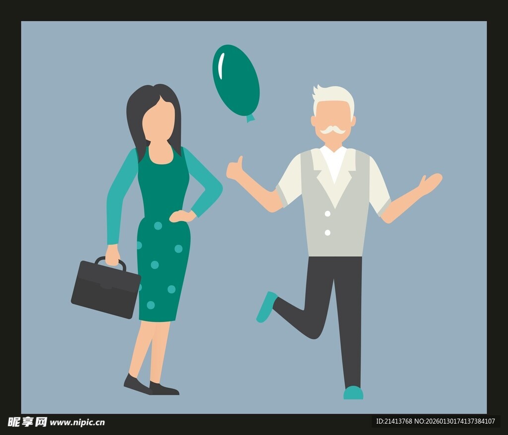 商务人士与活力老人互动