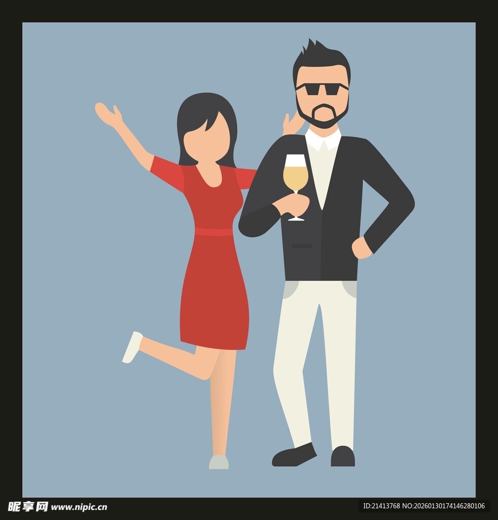 时尚男女欢乐举杯时刻