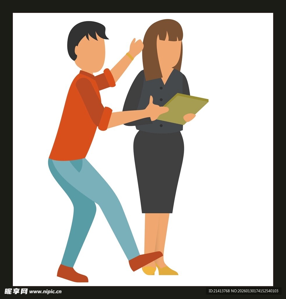 男子伸手抢夺女子手中文件