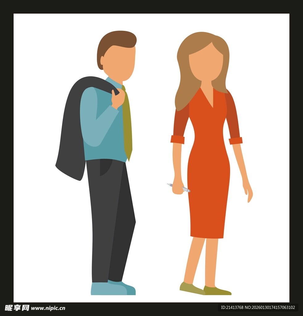 商务男女站姿形象图