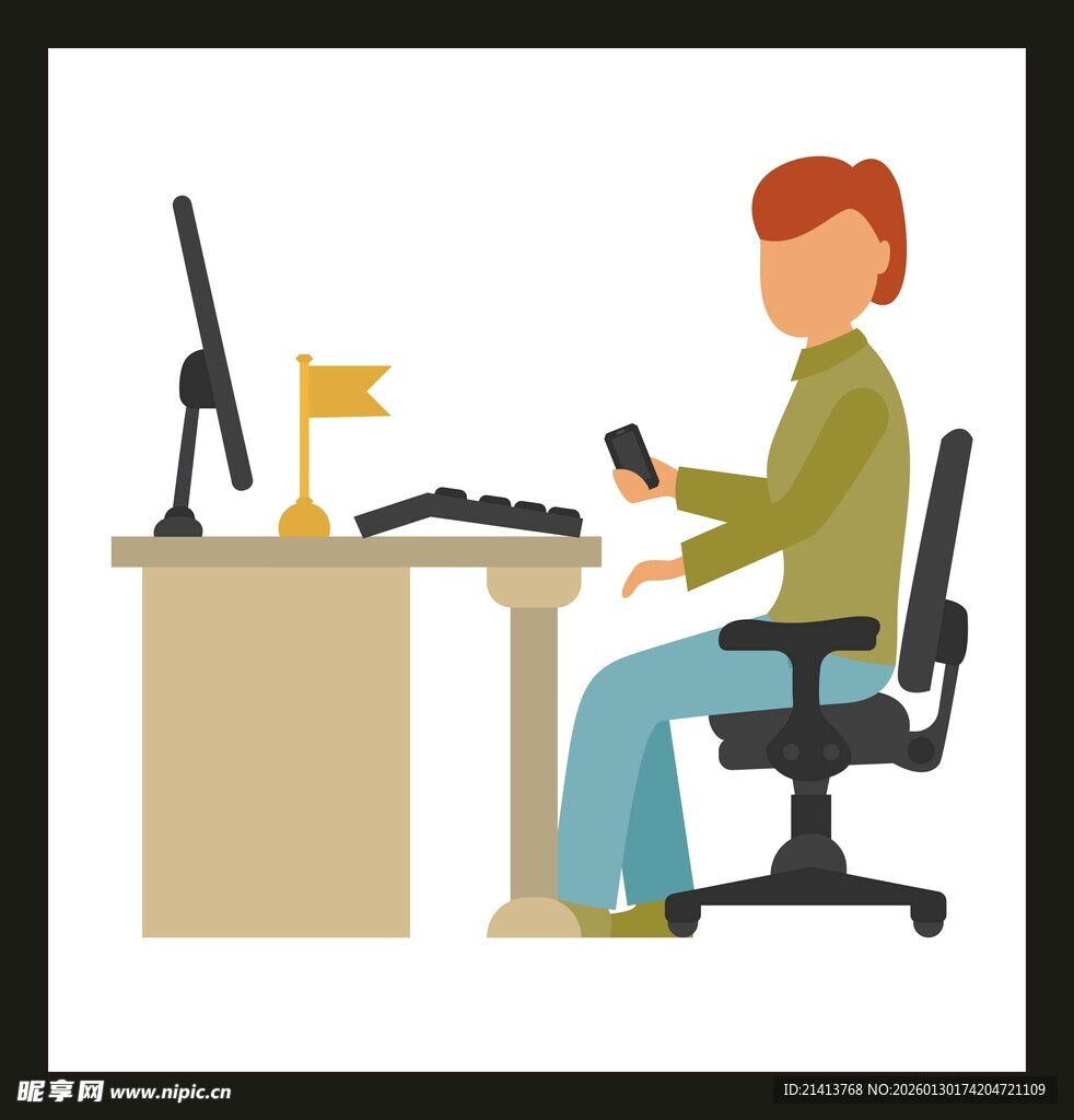 办公者在桌前操作设备