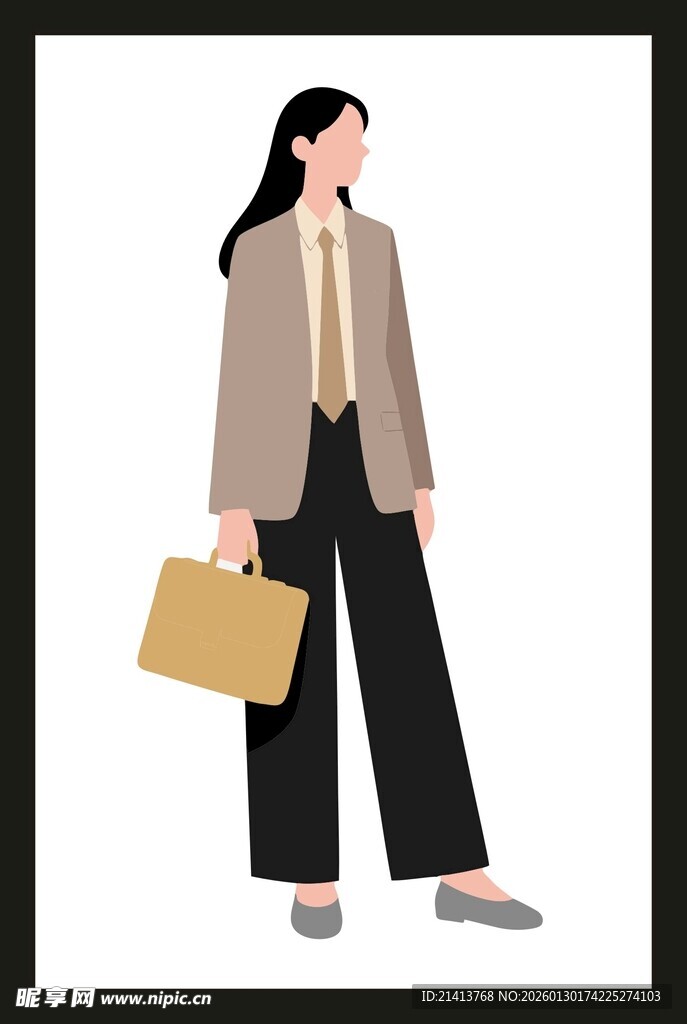 干练女性持公文包出行