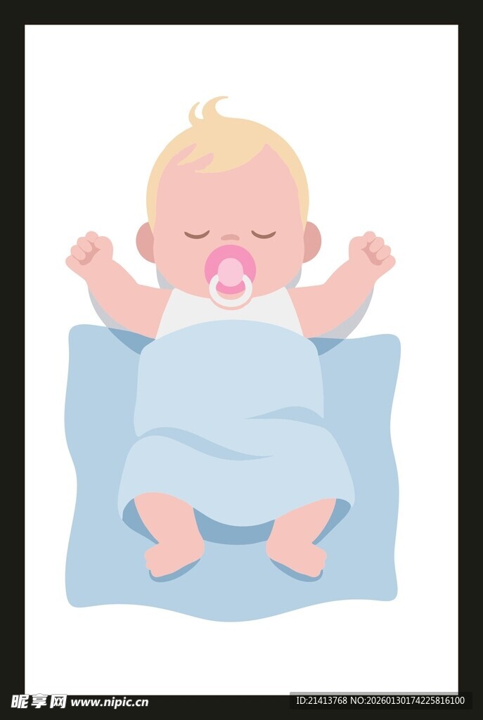 熟睡的可爱婴儿