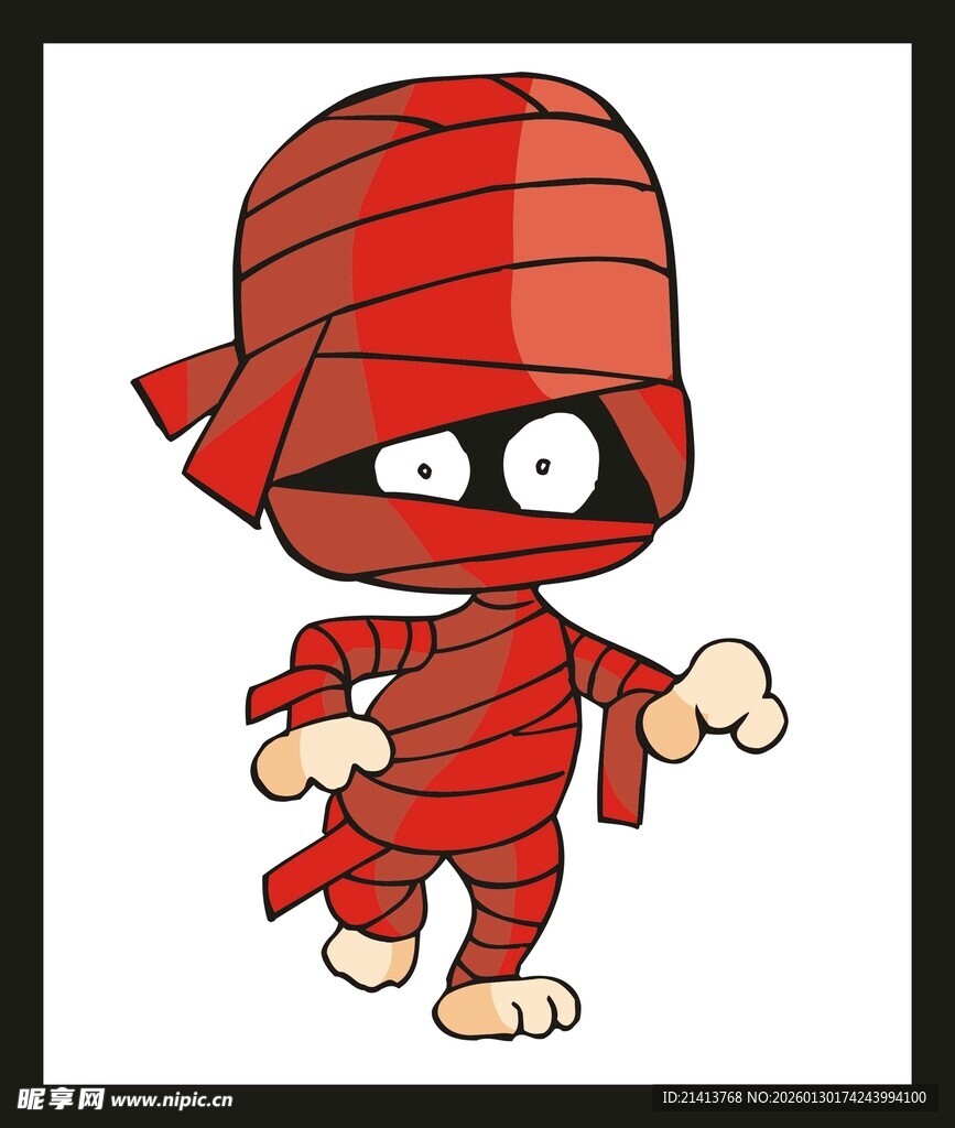 可爱红绷带小木乃伊