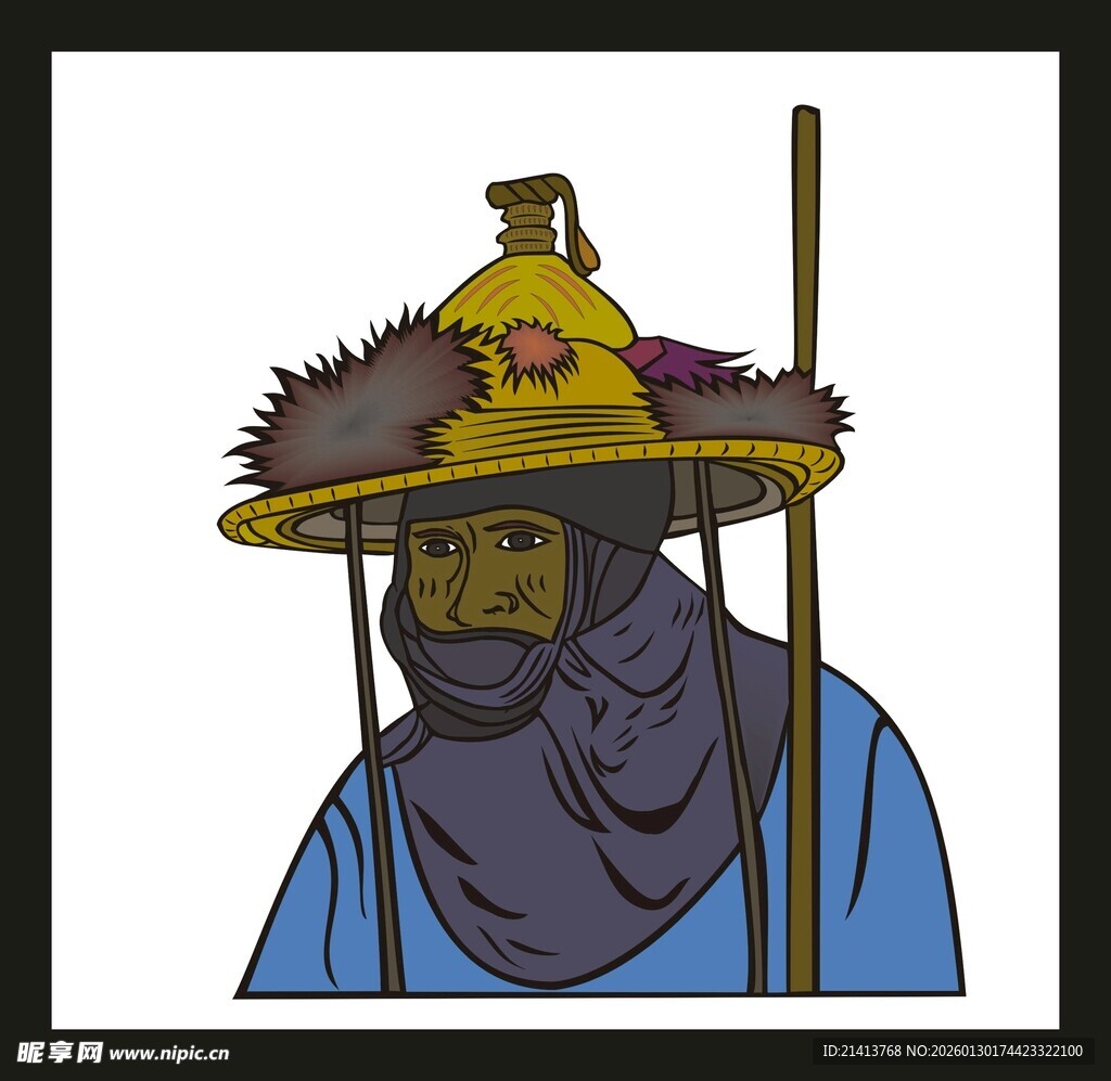 古代侠客形象插画