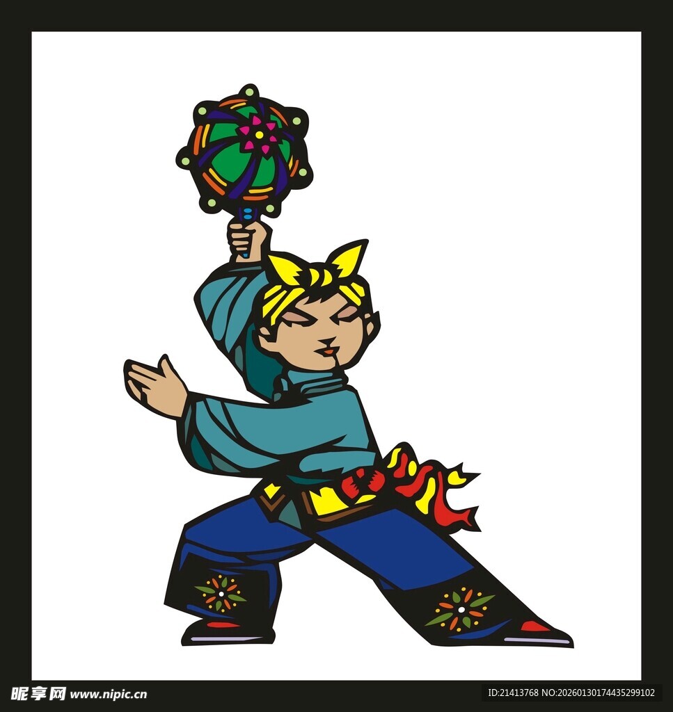 舞花火的传统服饰人物