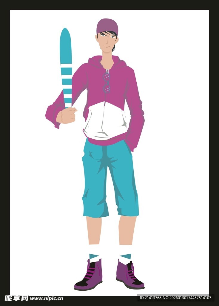 手持球拍与球的运动者