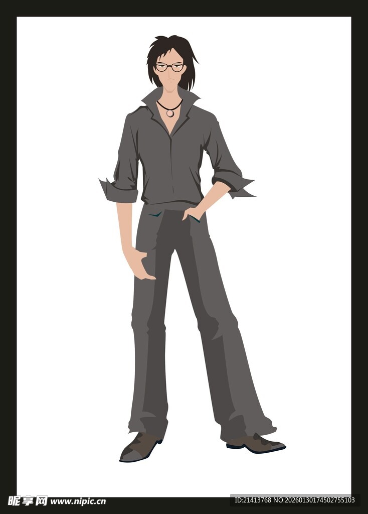 时尚休闲风男士穿搭展示