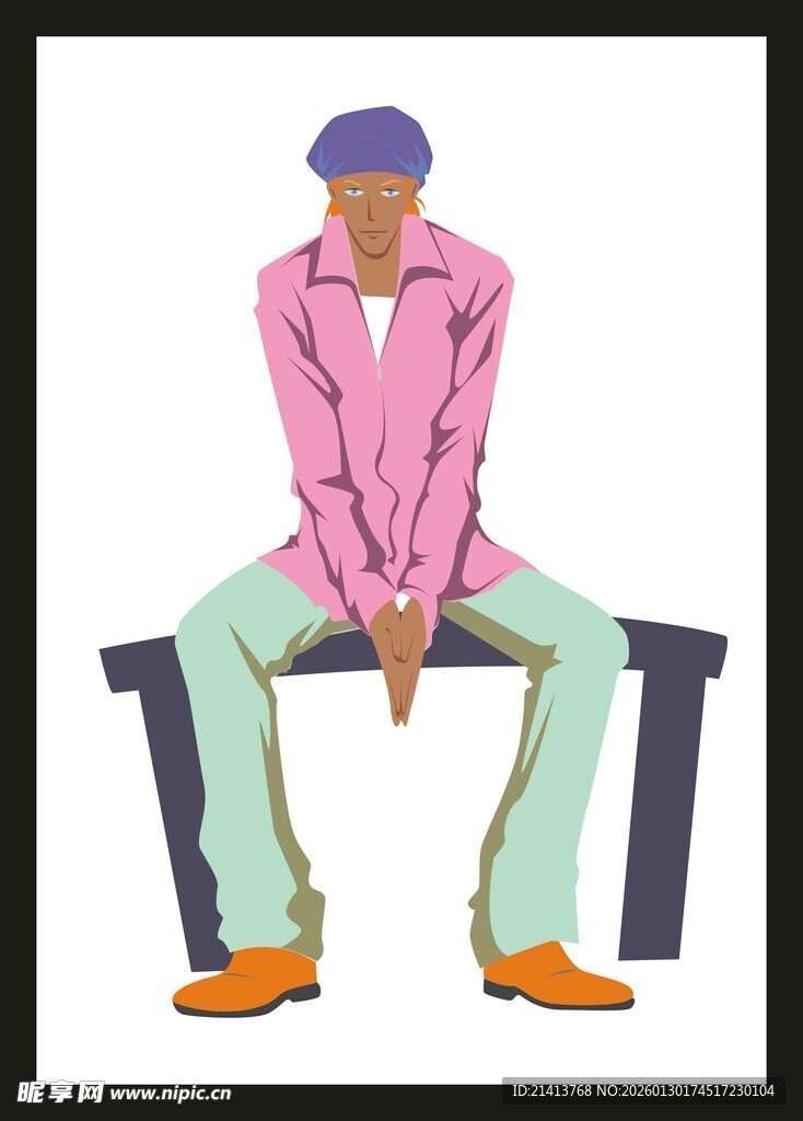 坐着的时尚男士造型