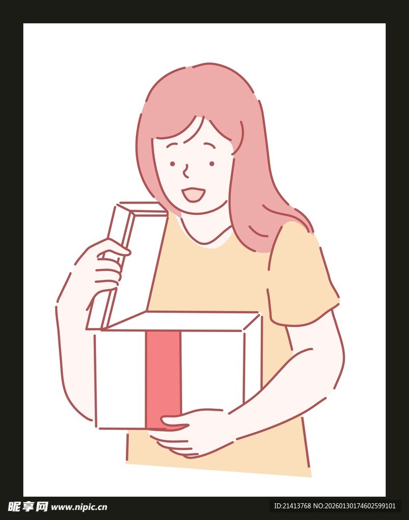 女子手持快递与饮品