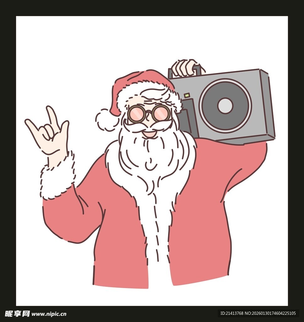 摇滚风圣诞老人手持音箱