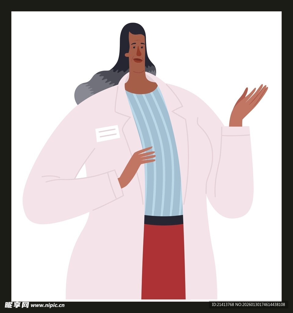 穿白大褂的女性医生形象