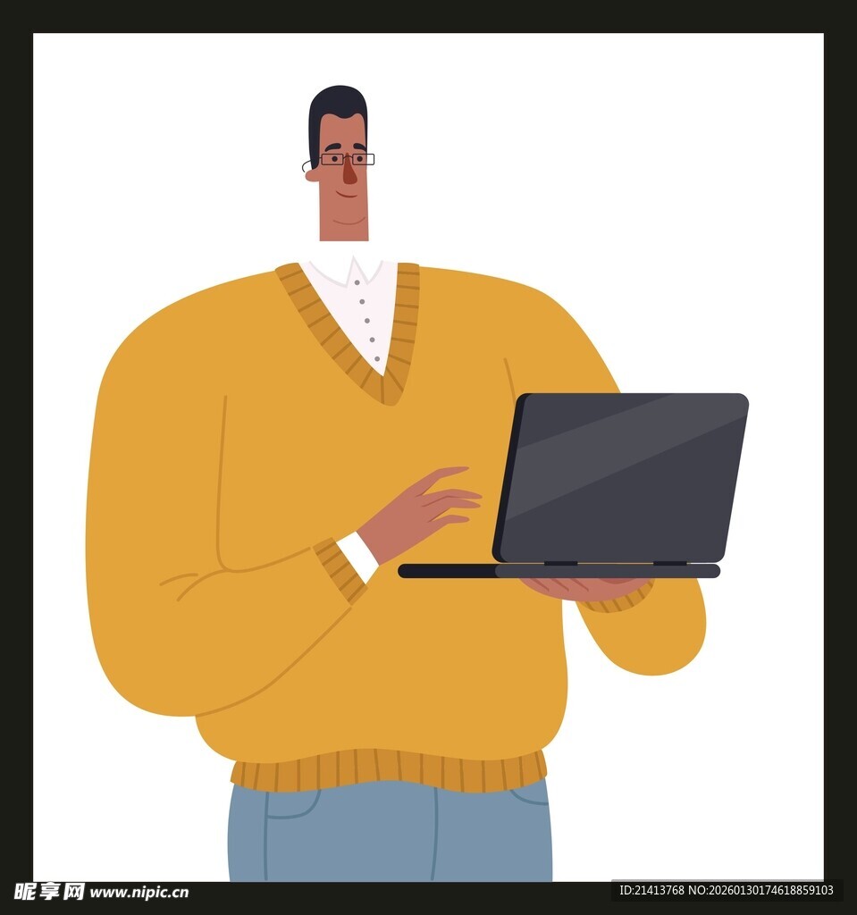 手持笔记本电脑的男士