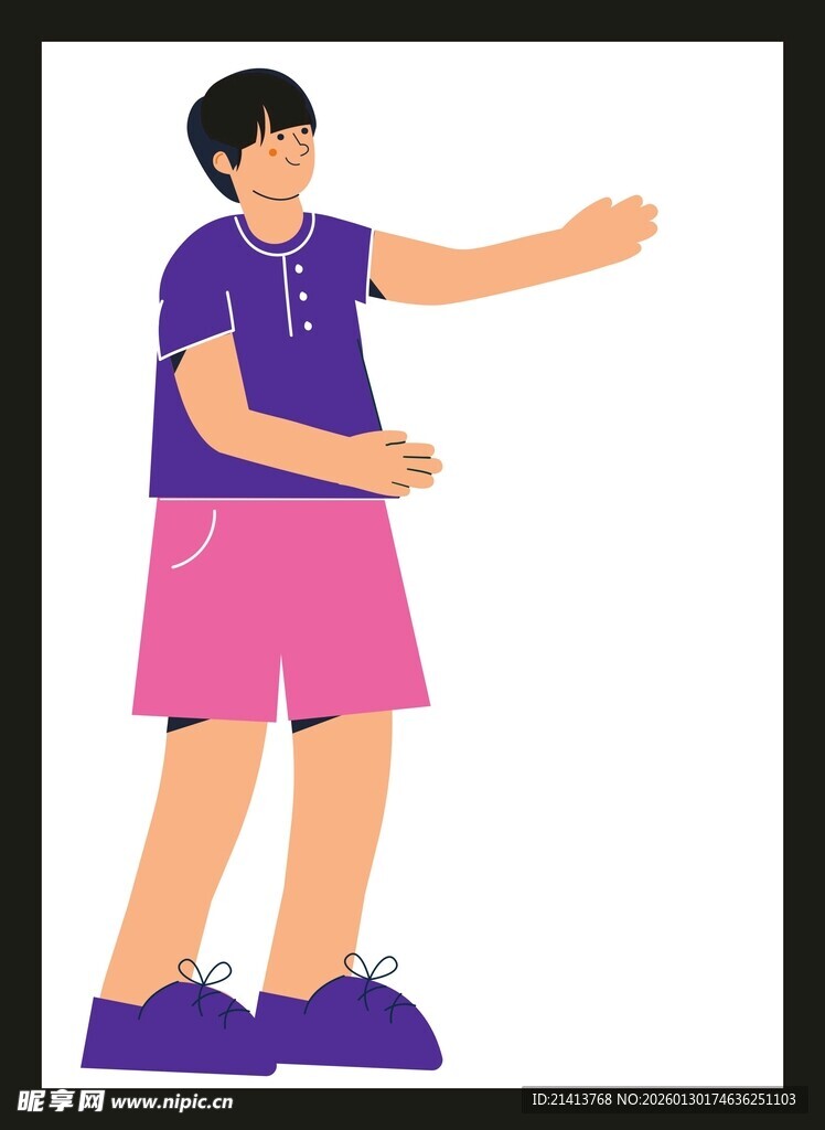 穿紫色服装的活力人物