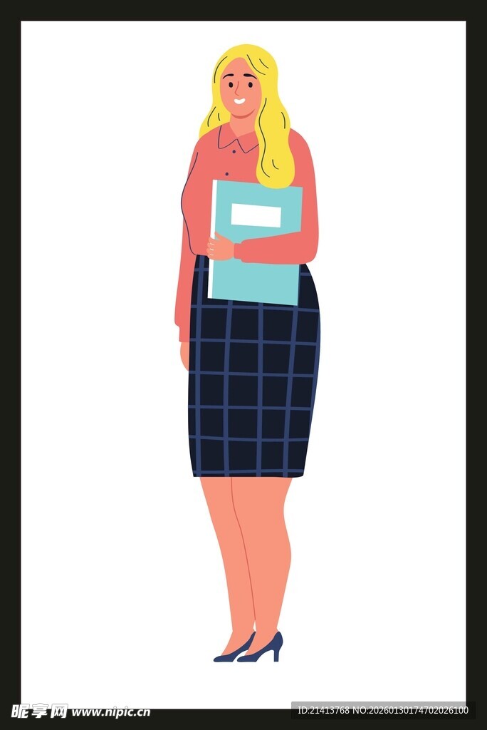 手持书本的时尚女性