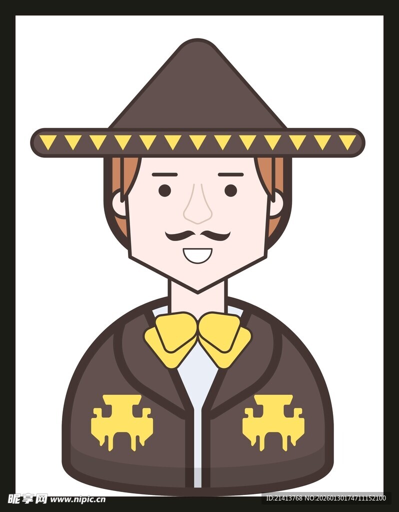 墨西哥风格装扮男子形象