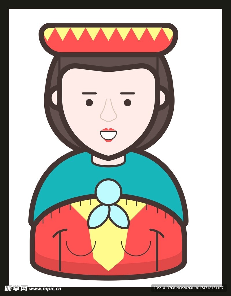 卡通风格传统服饰人物形象