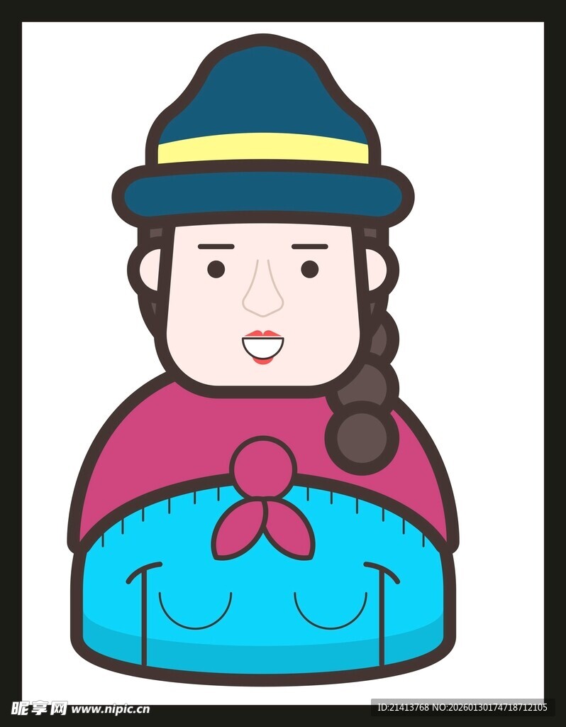 戴帽卡通女孩形象