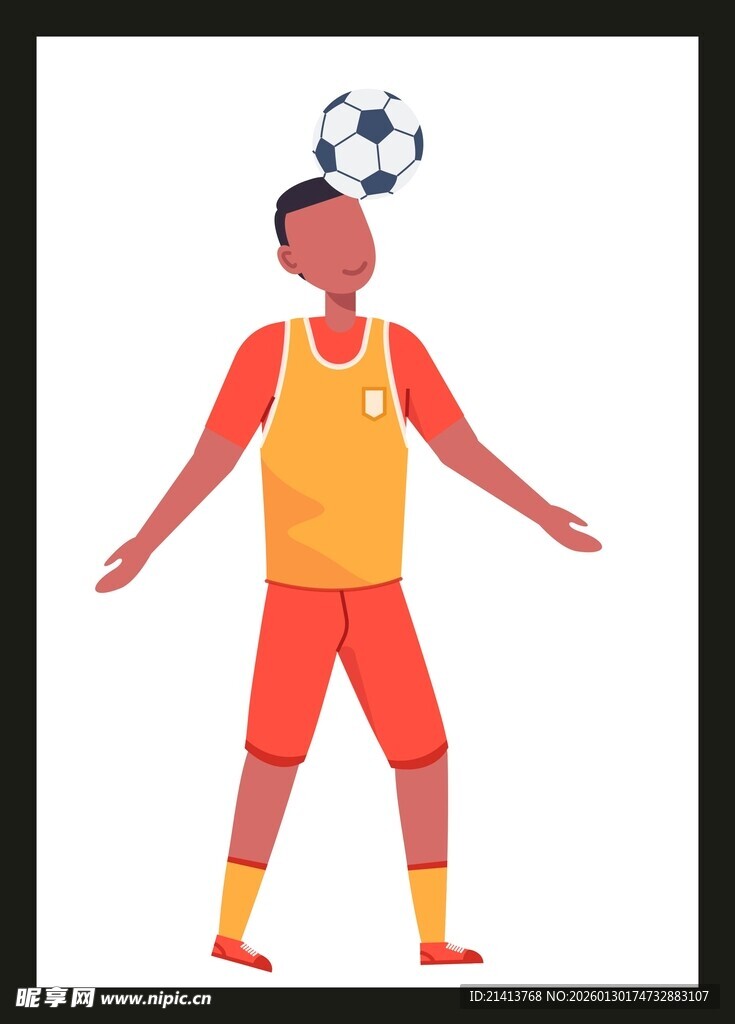 足球运动员头球瞬间