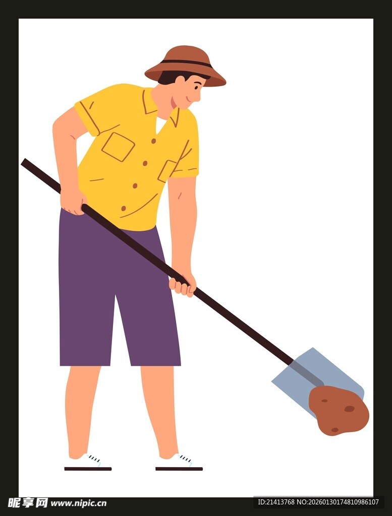 男子持铲清理地面垃圾