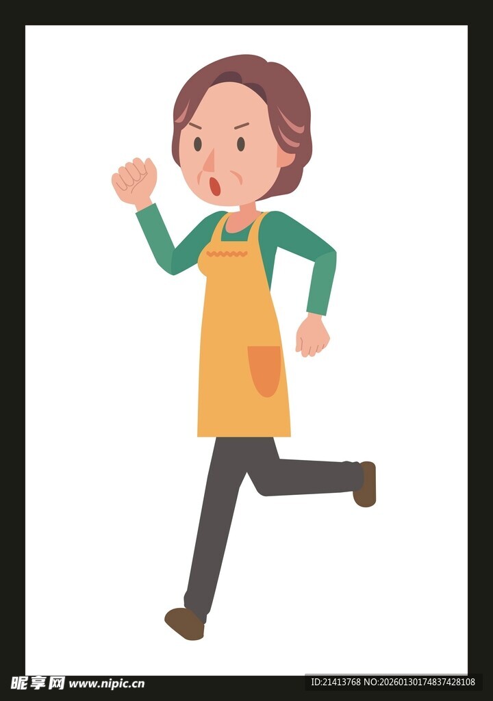 奔跑的围裙女士