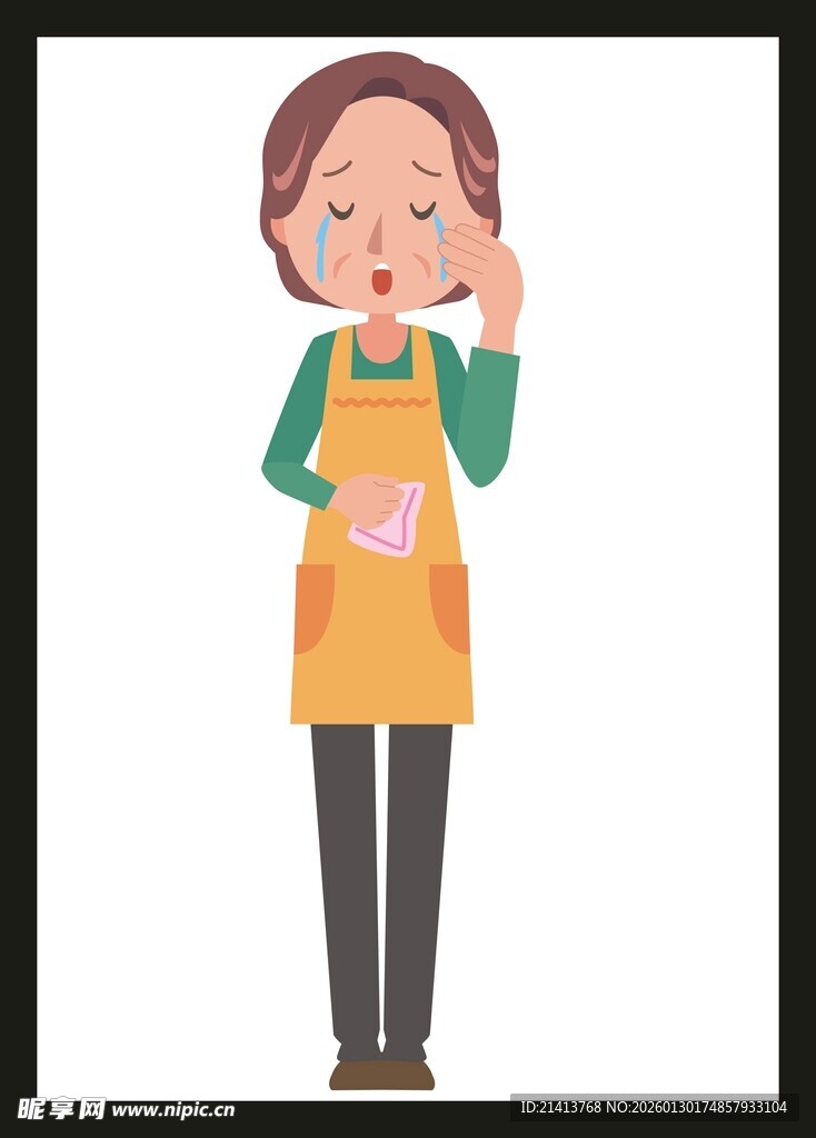 围裙女士打电话