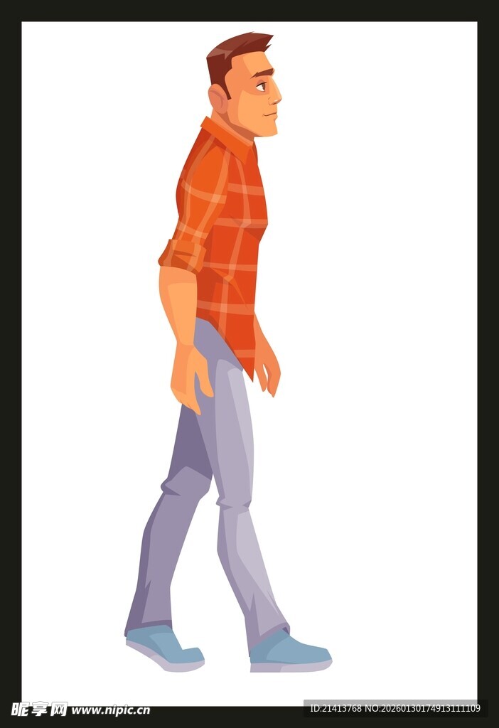 行走的红衣男子