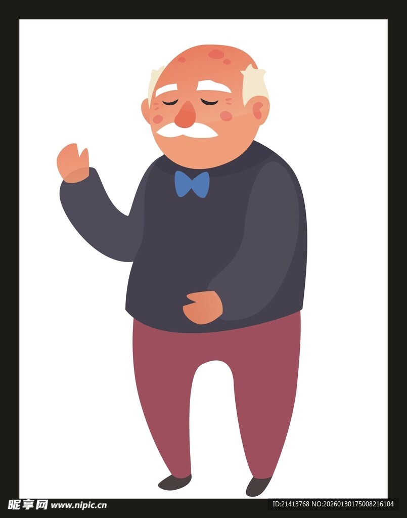 挥手的老年绅士