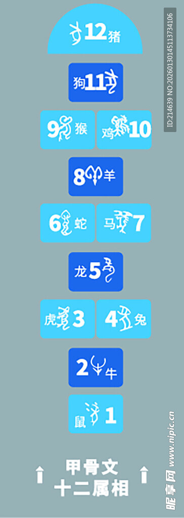 蓝色简约数字序号排版设计