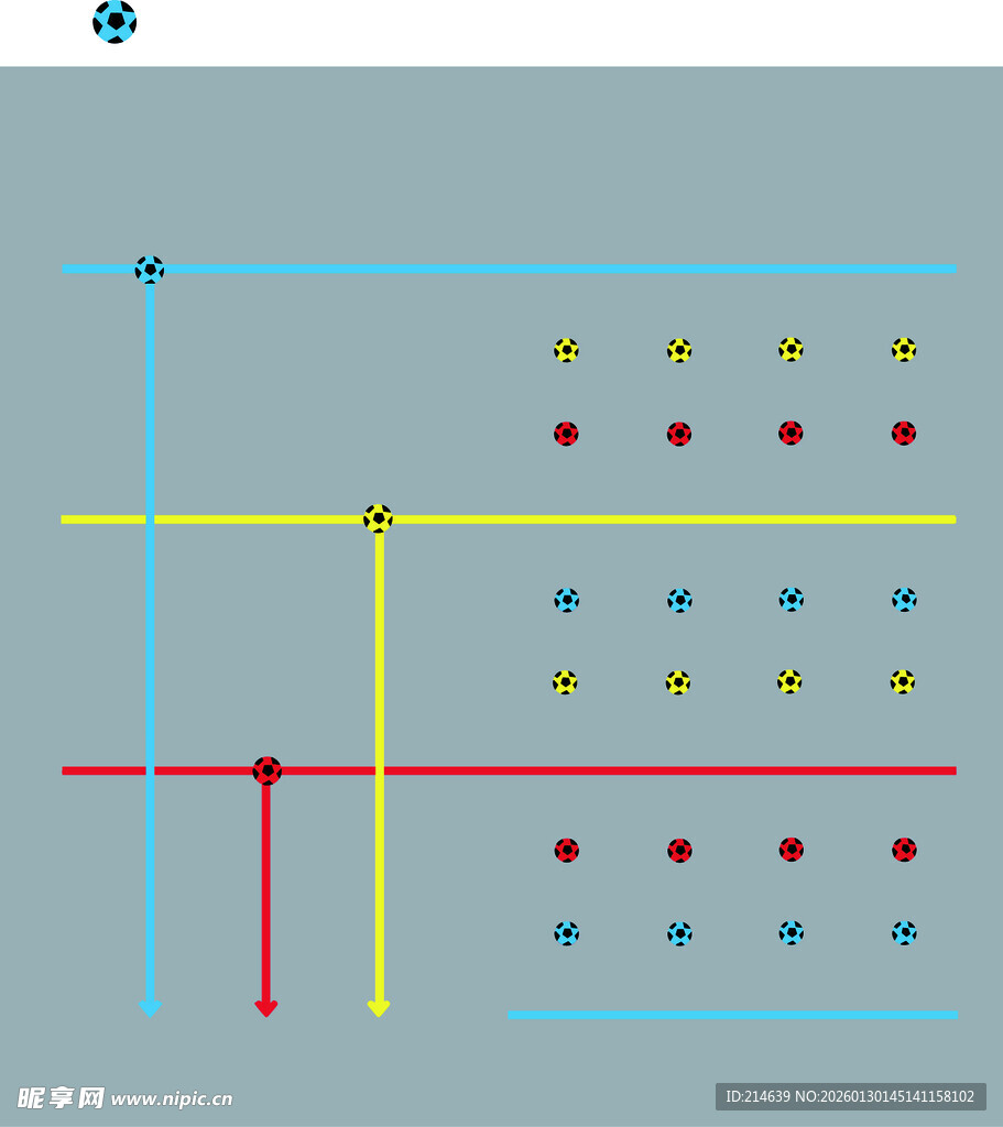几何线条与点状图案组合