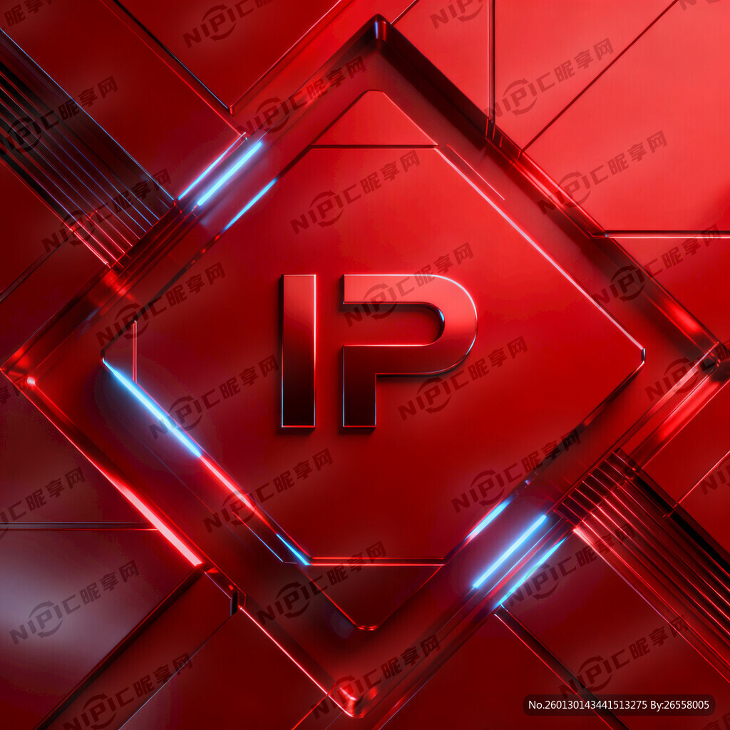 设计一个要求红颜色IP科技感的