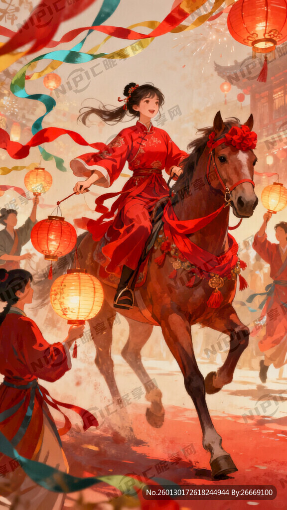 骑马 新年 舞蹈元素