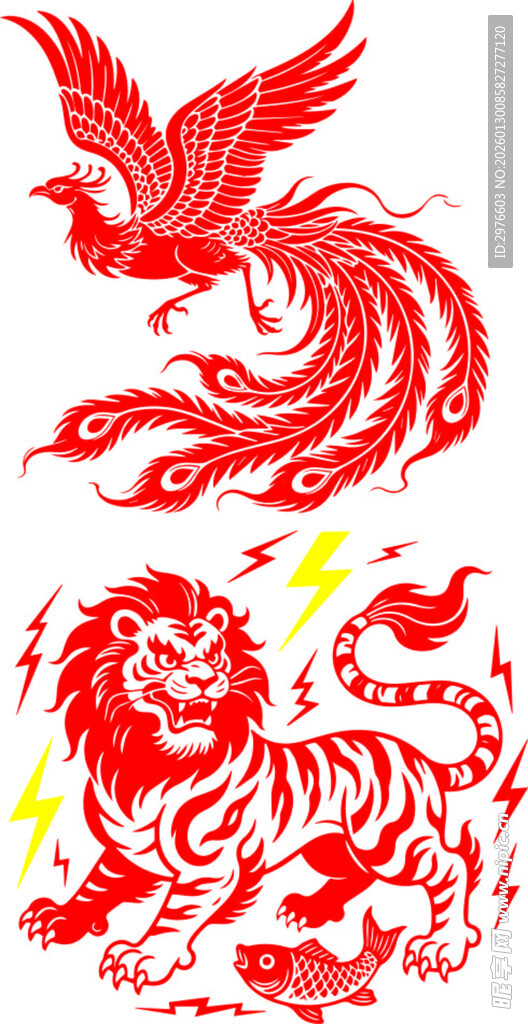 龙凤神兽图案设计素材