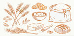 手绘烘焙食材与成品