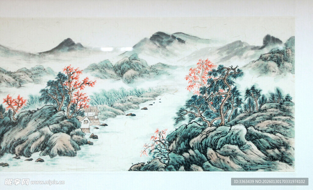 水墨山水国画风景图