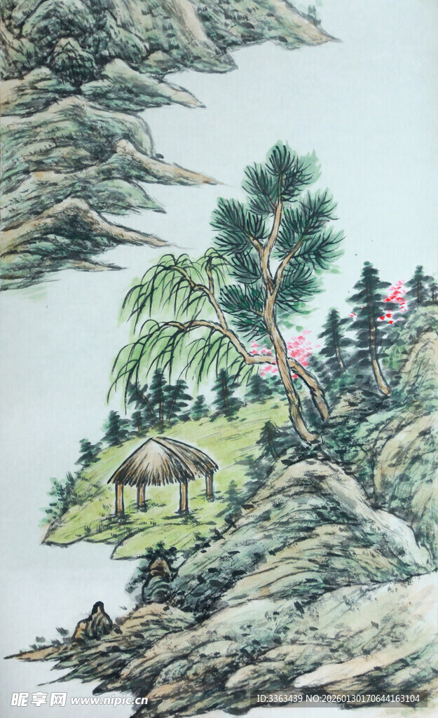 山水间的悠然动物景致