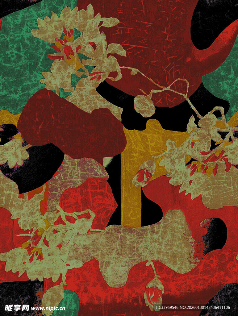 传统中式刺绣图案艺术