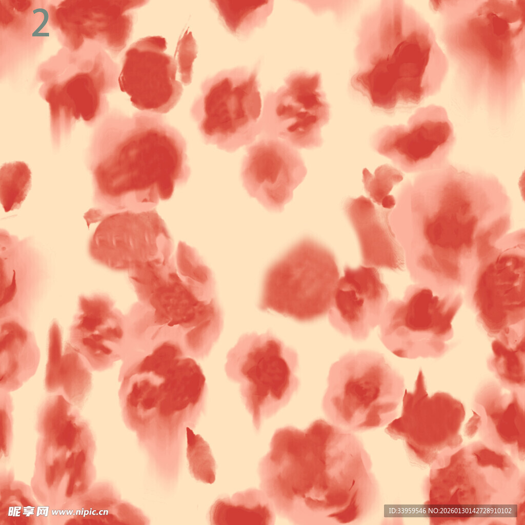 红色花卉图案纹理背景