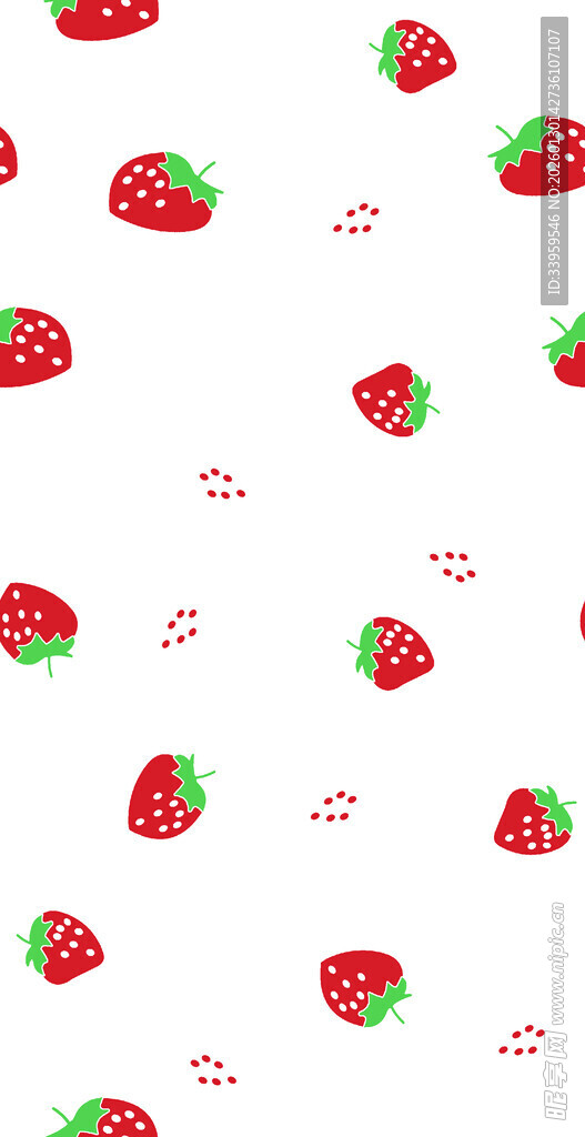 草莓图案背景清新可爱