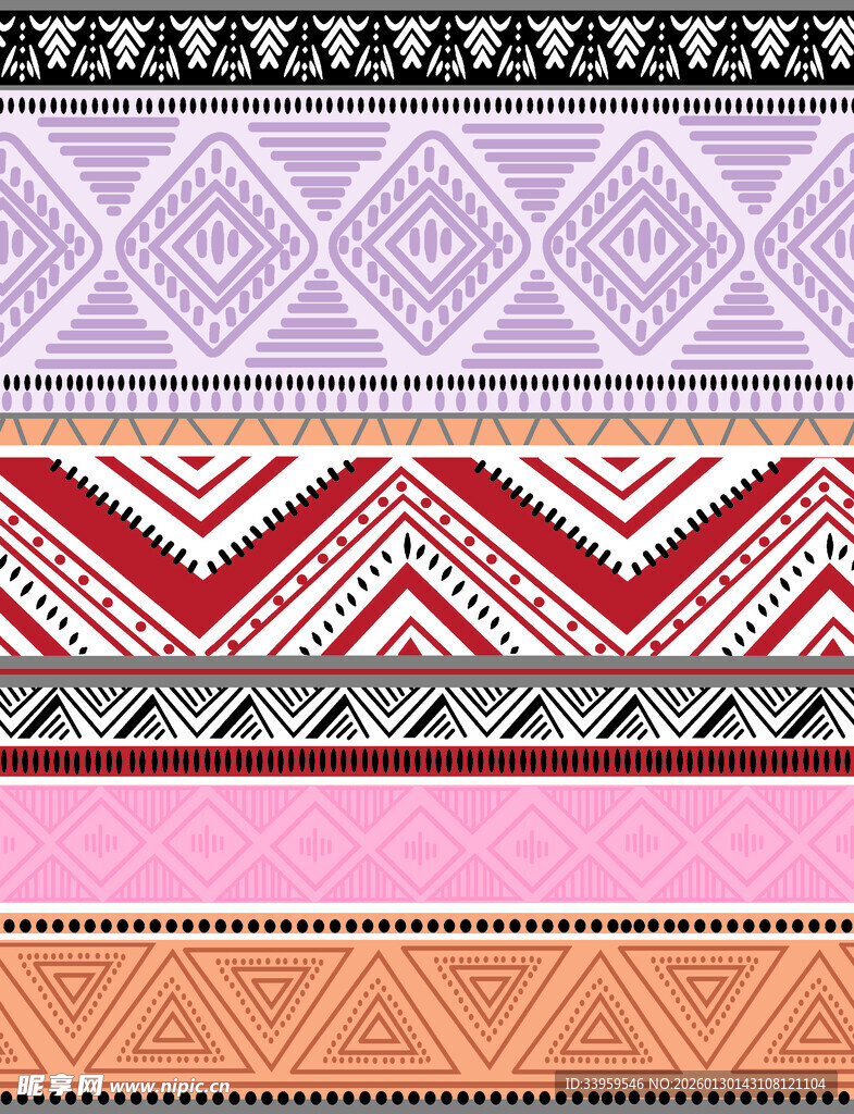 民族风几何图案纹理集合