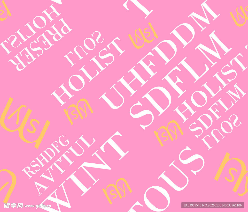粉色背景文字图案设计素材