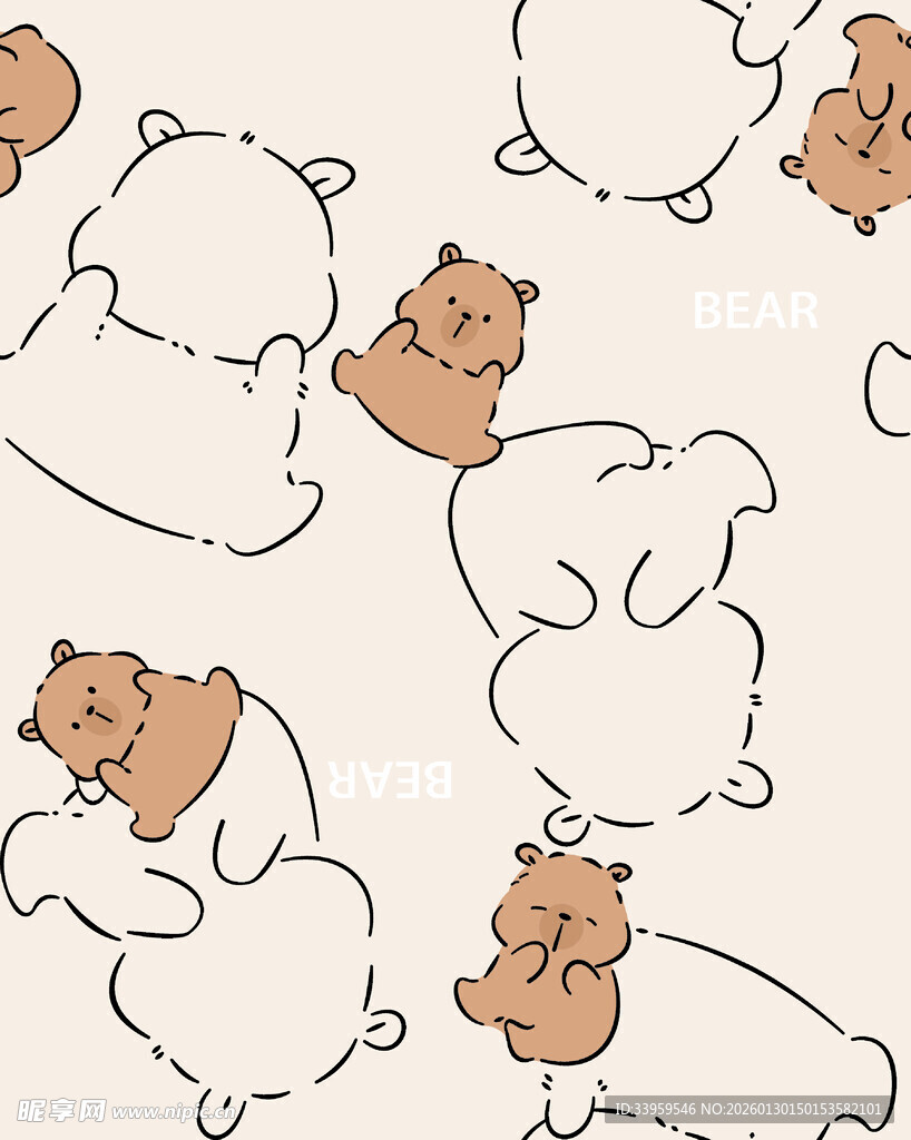可爱小熊图案背景设计