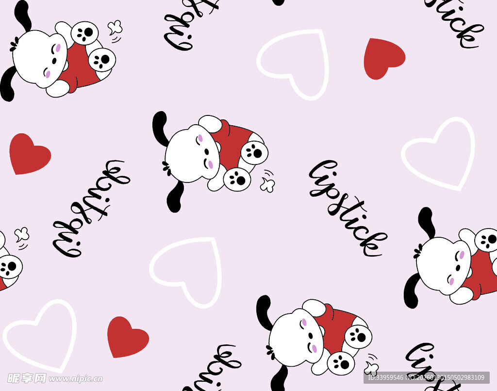 卡通猫咪爱心图案背景