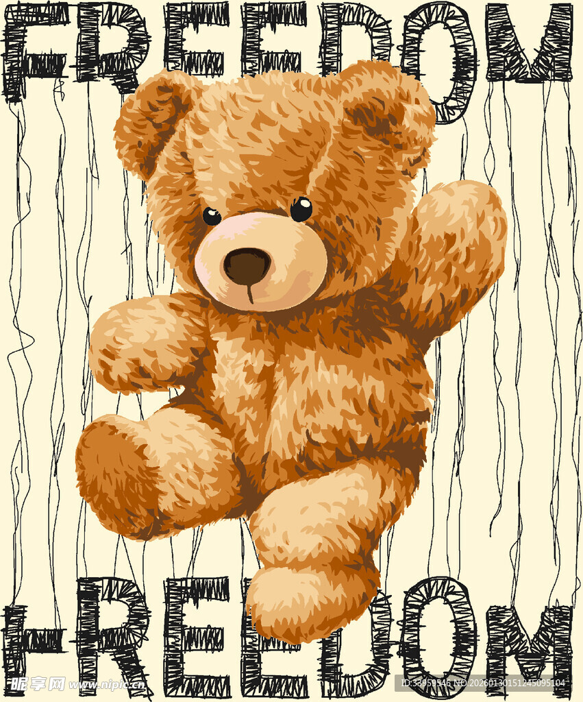 自由小熊插画