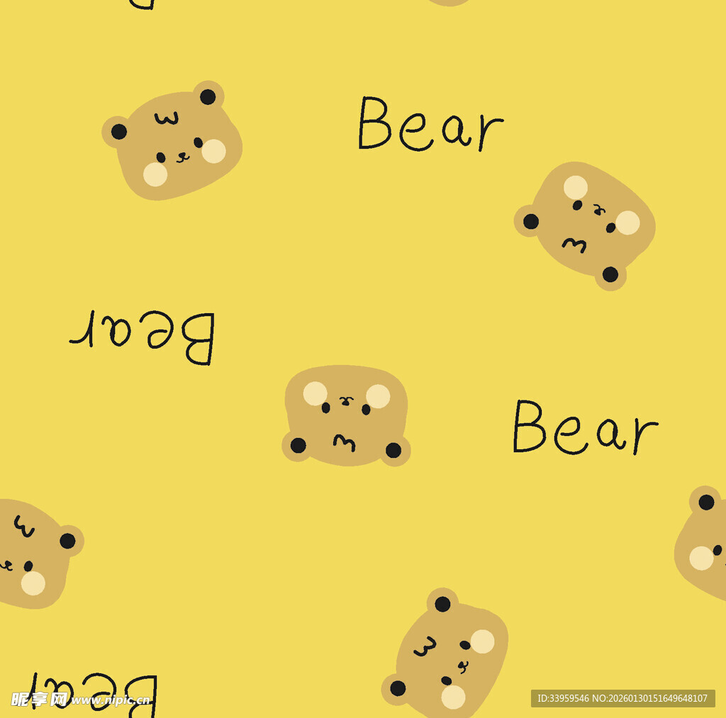 黄色小熊图案背景